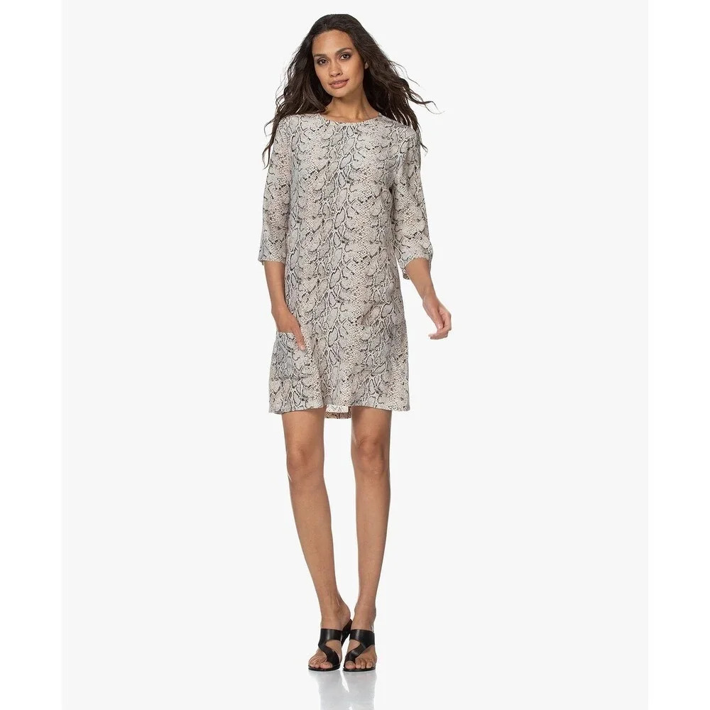 Equipment Aubrey Silk Mini Dress with Snake Print